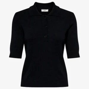 JDY Bloom Strikbluse Sort