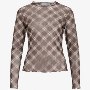 Vila Vininna Check Mesh Brun